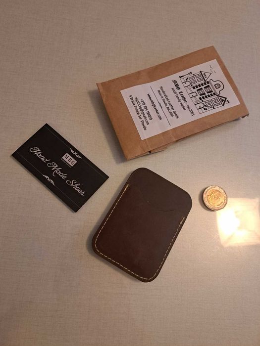 Слим портфейл от естествена кожа