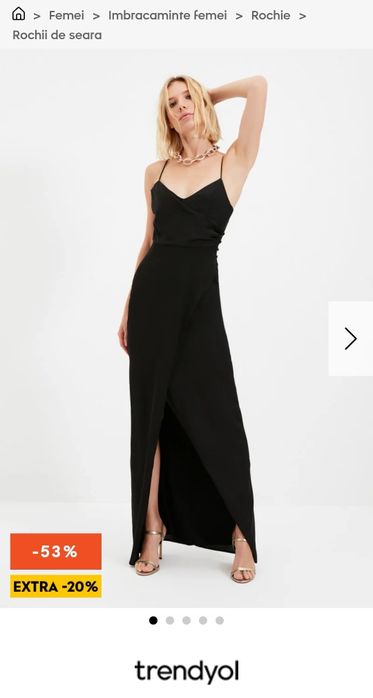 Rochie neagră elegantă de ocazie Trendyol