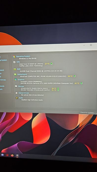 Vând Pc ddr 4 9400 f cu Gtx 1660 supe 6gb 16 gb de ram