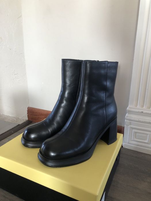 Зимние кожаные ботинки