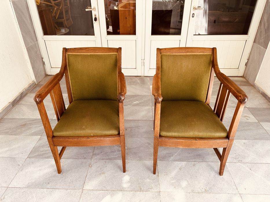Скандинавски кресла / фотьойли – масив дърво – mid century – комплект