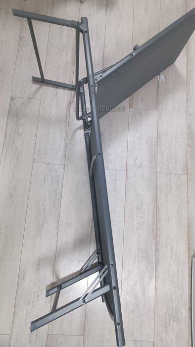 Шезлонг GREEN с регулируема височина до 120 кг 180x55x32/91 см сив