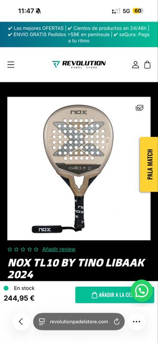 Racheta padel Nox TL 2024