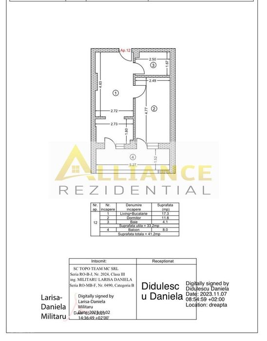 Apartament 2 camere tip studio