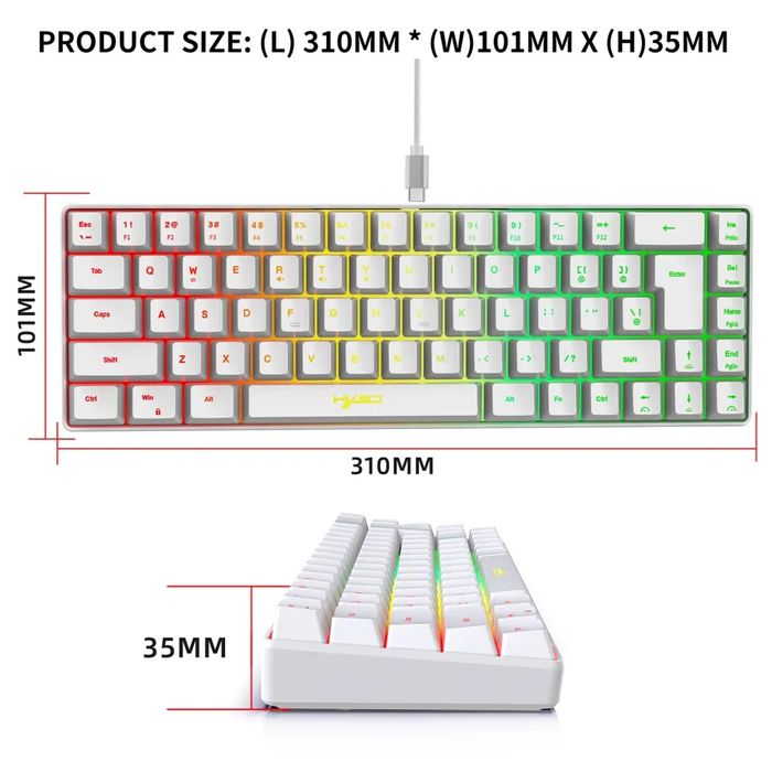 Клавиатура HXSJ V200 / V200 68-key RGB Gaming Keyboard