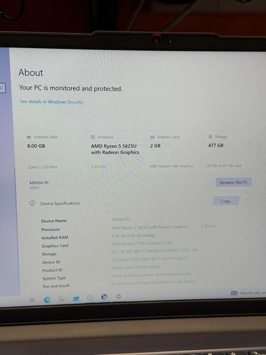 HOPE AMANET P2 - Lenovo ideapad Slim3 /  Amd Ryzen 5 5625U / 8 GB Ram