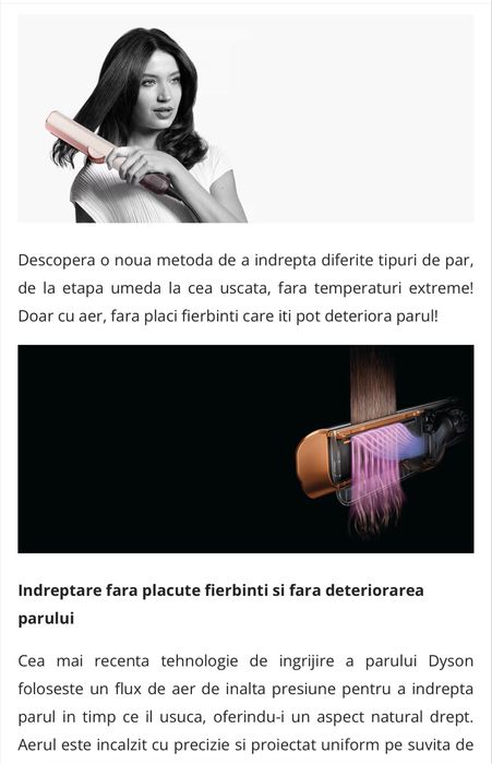 Placa de indreptat parul Dyson Airstrait