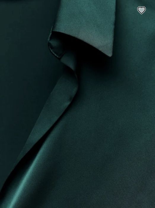 Ново Сатенена изумрудено зелена риза Zara / Дамска блуза Зара размер М