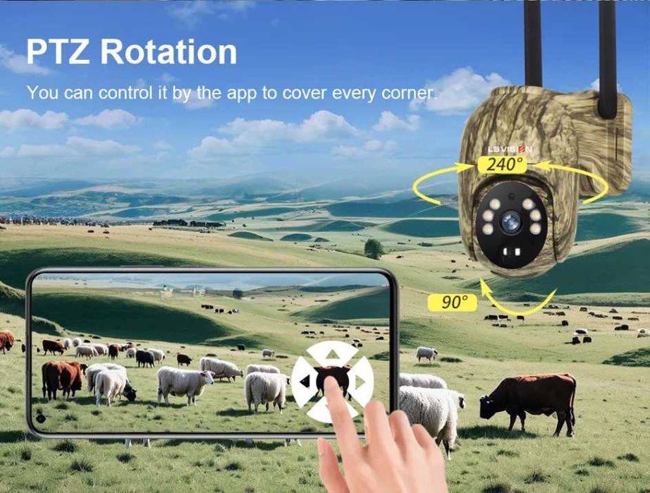 Соларна камуфлажна WiFi камера 4MP