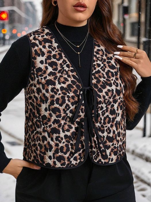 Vesta matlasata Leopard cu șnur Dama 5XL NOU