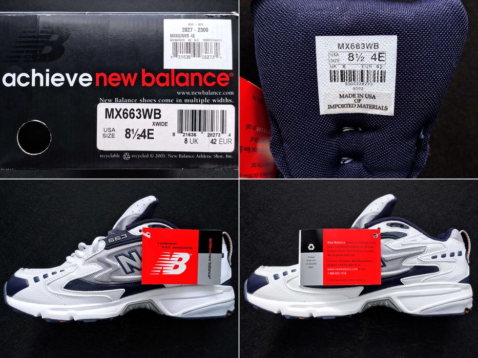 VINTAGE 2003 Made in U.S.A. New Balance® 663 Trainers — 8½ 4E (27.0)