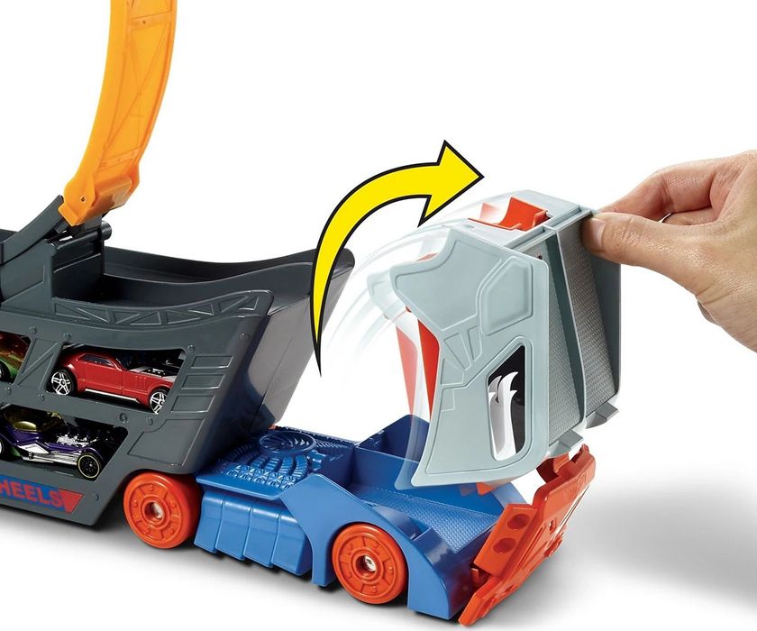Hot Wheels - Игрален комплект Транспортьор с писта и количка