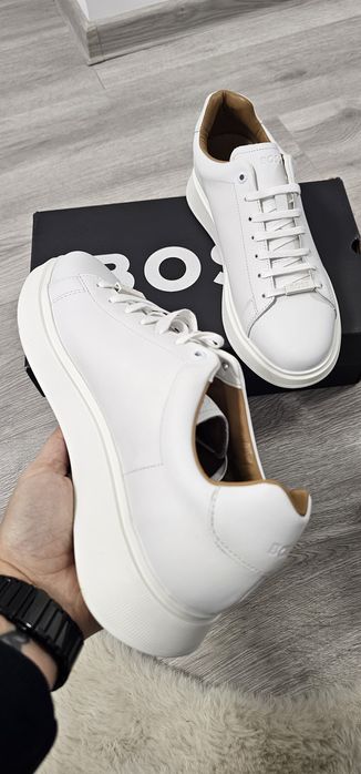 BOSS Sneakers Piele Albă – Noi, Marimea 42, Made in Portugal