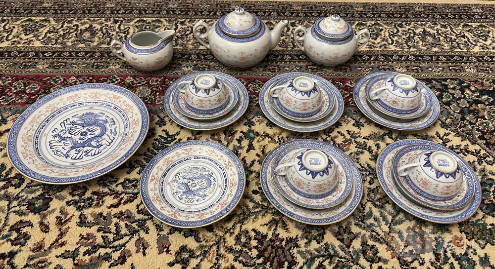 Чайный Сервиз Рисовый Фарфор Старый Китай