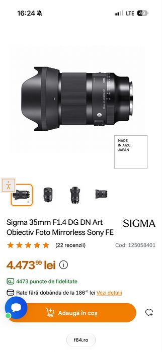 Sigma 35 1.4 DG DN art Sony FE