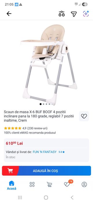Scaun de masa copii