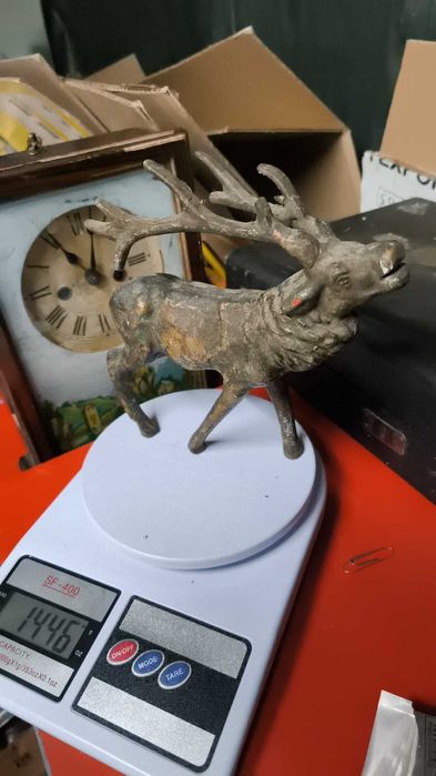 Statuetă Cerb din bronz masiv