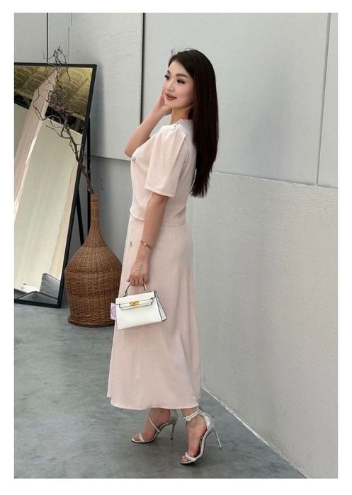 Двойка платье нежно-розового цвета