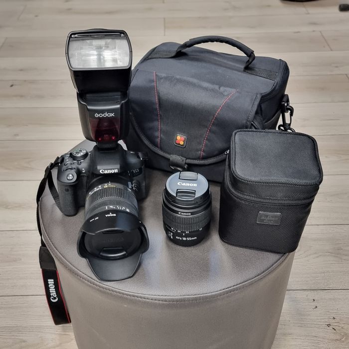 Amanet F28: Aparat foto DSLR Canon EOS 750D + Sigma 17-50mm Blitz