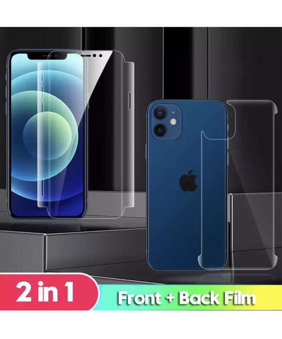 Iphone 14/15/16/17 Pro Max Folie Silicon Fata Spate Transp Fata Spate