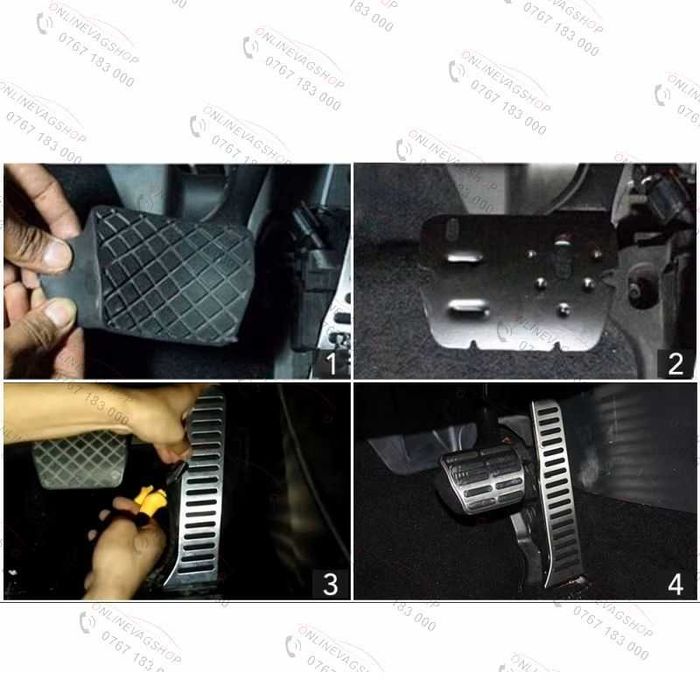 Set pedale inox cutie DSG sau manuala VW Passat B6,B7, CC, Tiguan, Golf 5, Golf 6, Eos, Scirocco, Skoda octavia 2, Seat Leon 1P