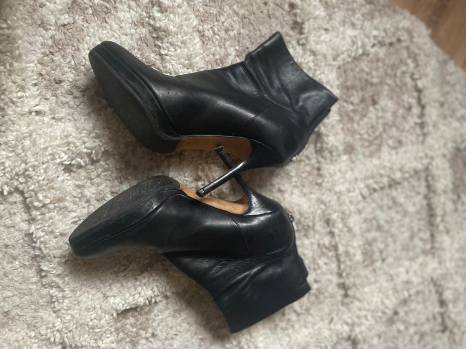 Jimmy Choo black leather ankle boots