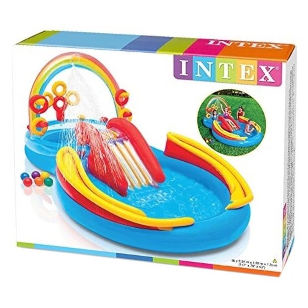 Piscina cu topogan 297x193x135 cm