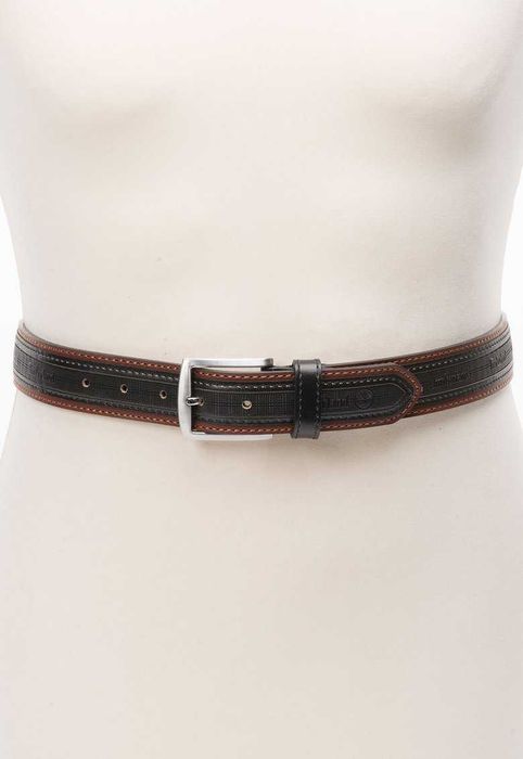 TIMBERLAND – Мъжки кожен колан в кафяво и черно размер: M нов с кутия