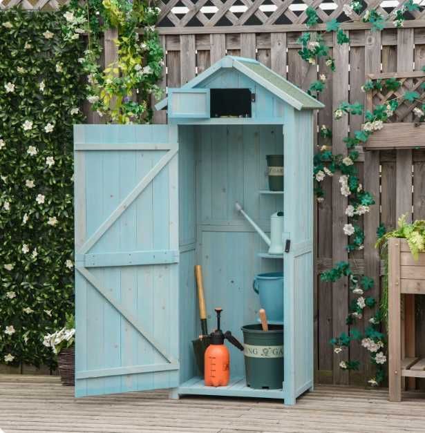 Outsunny Dulap pentru gradina pentru unelte din lemn impermeabil