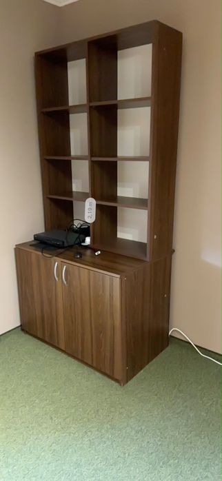 Dulap birou cu bibliotecă / etajeră rafturi - nuanță lemn