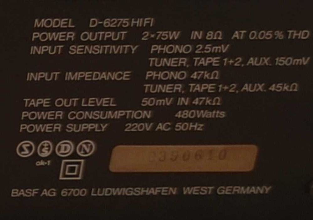Усилвател BASF D 6275 HIFI