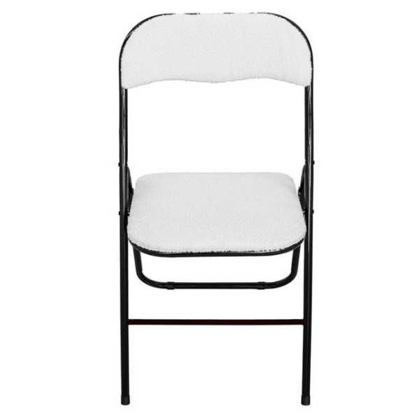 Декоративен сгъваем стол Mercado Trade, Метал, Бял