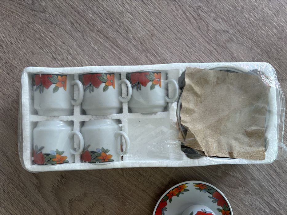 Set 6 cesti/farfurioare ceai portelan China