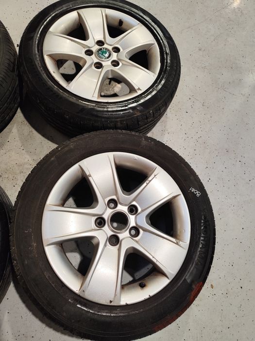 Set jante aliaj Skoda R16 Audi vw Seat 5X112 anvelope vara