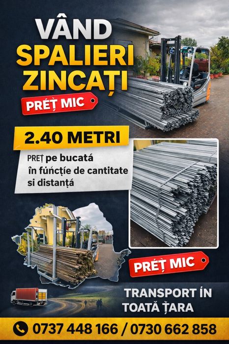 Stalpi metalici pentru gard spaleri zincati