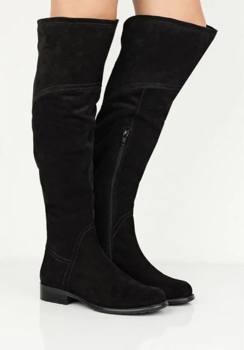 Замшевые ботфорты