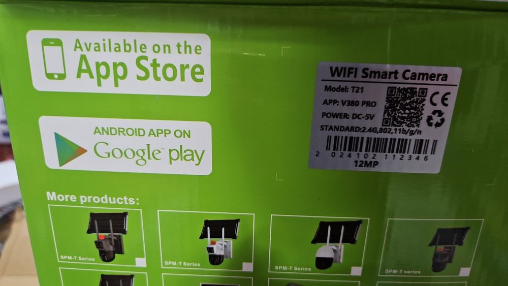 T21 Соларна камера за наблюдение с WIFI, PTZ с 4 обектива, Zoom, V380P