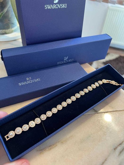 Bratara Swarovsk Model Angelic Tennis Rose/Gold