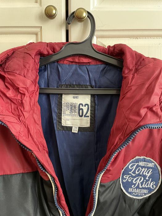 Мъжко XS / юношеско зимно яке 158/164 – червено, черно, тъмно синьо