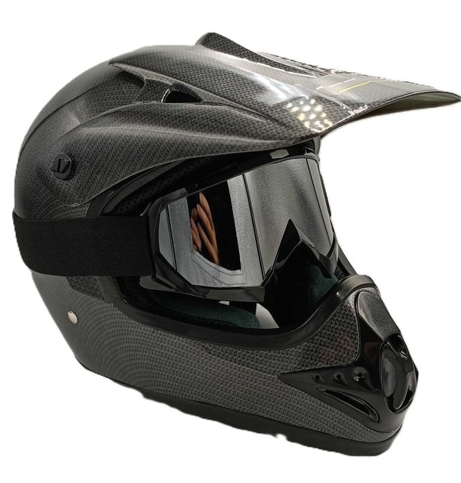 Кросова каска с очила комплект super cross carbon tanked