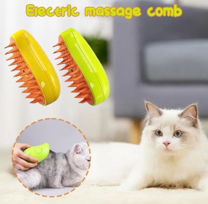3 в 1 Четка със спрей масажор за домашни любимци котки кучетамасажор с