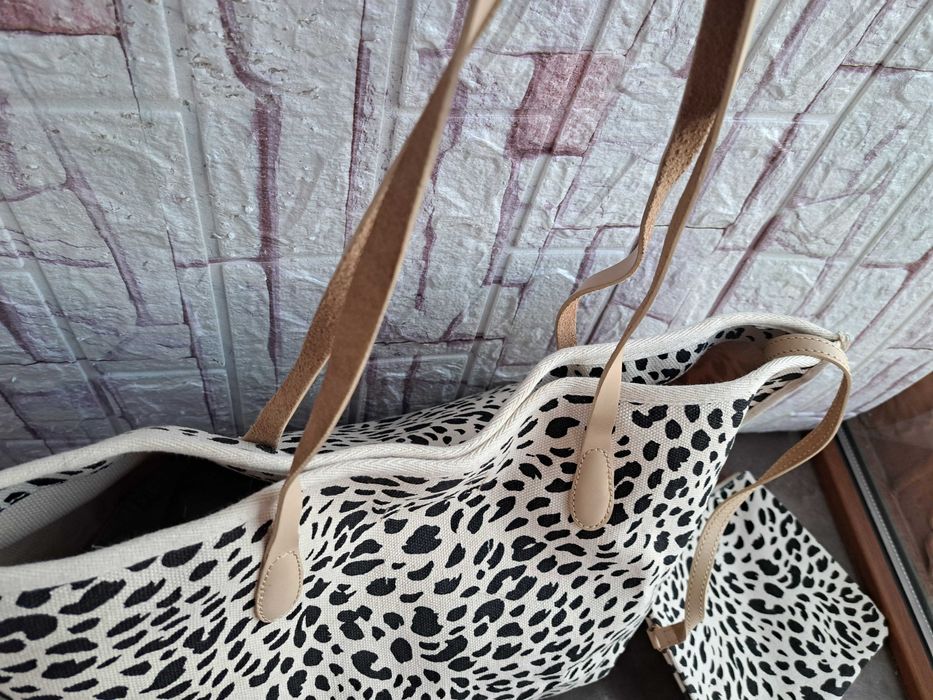 дамска чанта,H & M Нова!голяма текстилна торба,плажна чанта