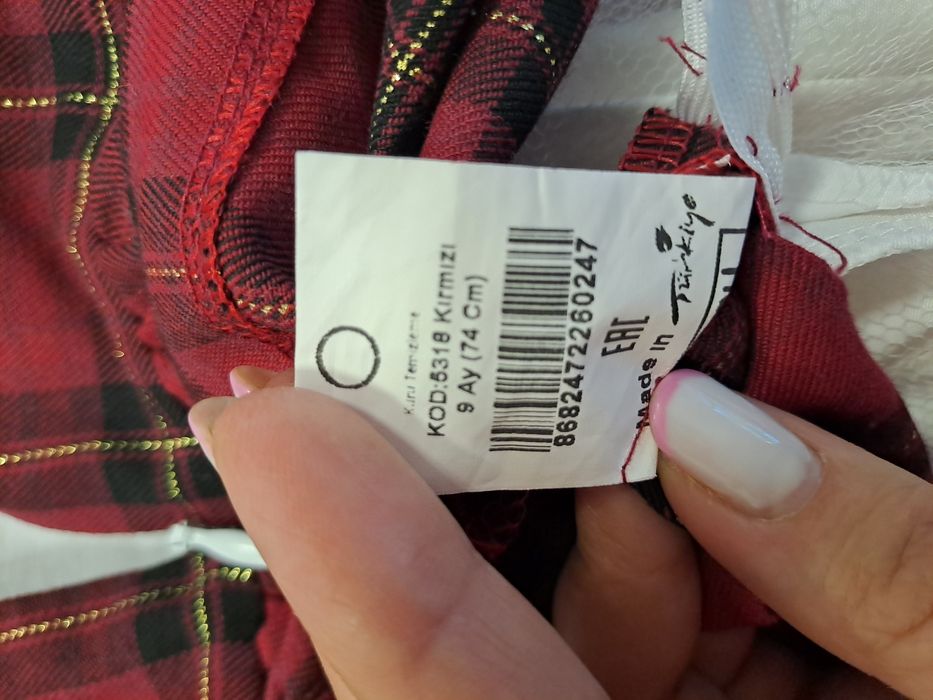 Бебешка коледна рокля с лента за глава