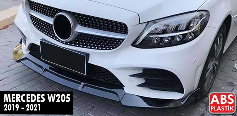 Преден лип спойлер за мерцедес в205 фейслифт амг / mercedes w205 facelift amg lip spoiler / добавка за предна броня / нож