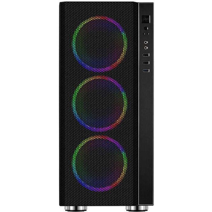 Carcasă Gaming RGB 4 Ventilatoare ATX Mesh Sticlă Securizată Garanție 24L
