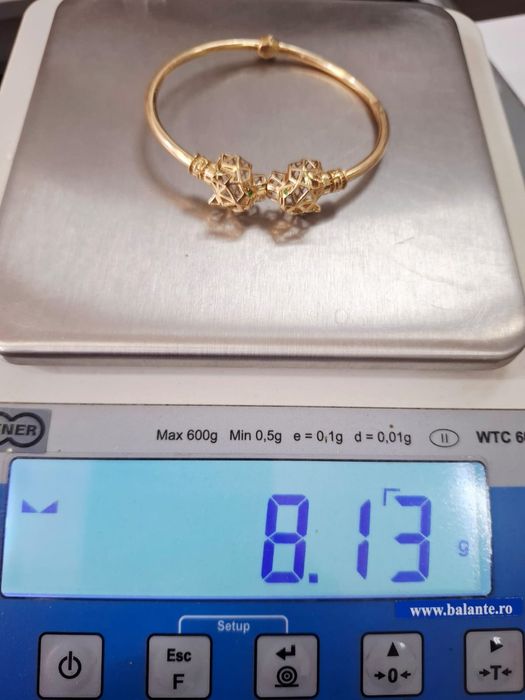 Brățară fixă din aur de 14K tip panteră – 8,13 g