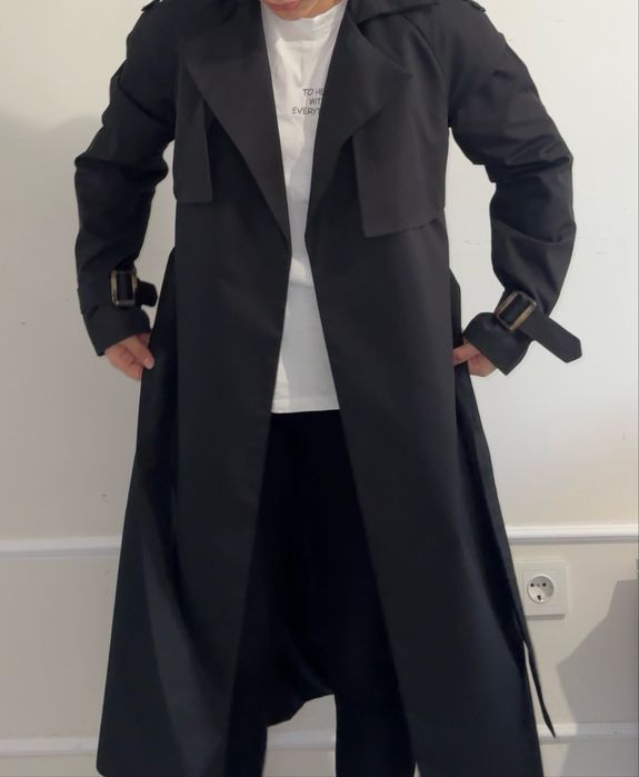 Тренч черный размер S