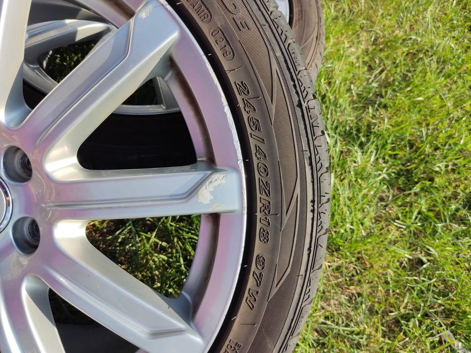 Vând jante originale Audi  second hand 5x112 J8 ET47 + cauciucuri