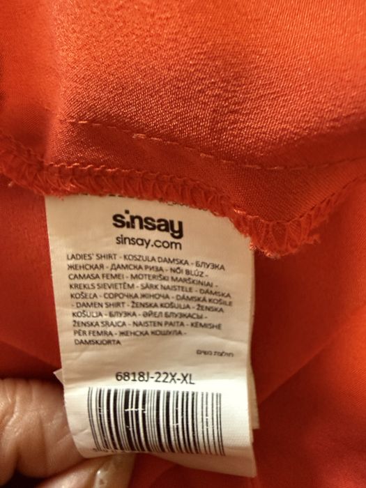 Bluza dama rosie Sinsay tip crop cu nod marime XL