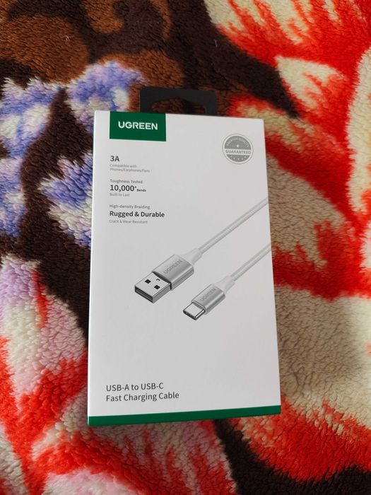Новый кабель Ugreen USB Type-C, 2 метра+ переходник ЦАП 3.5мм Джек